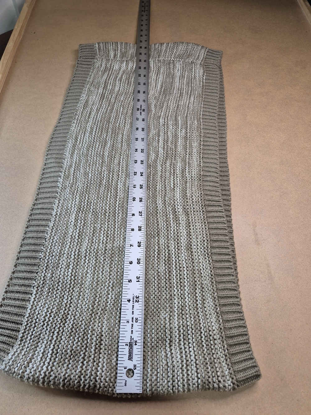 Knit Tube Scarf in Olive Green